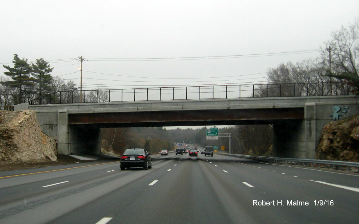 Image of completed MA 109 bridge over I-95/128 in Dedham