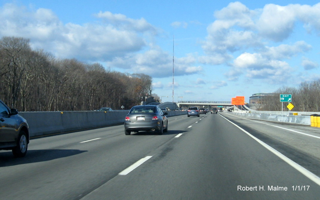 Image showing progress in Add-A-Lane work zone in Needham from I-95/128 North