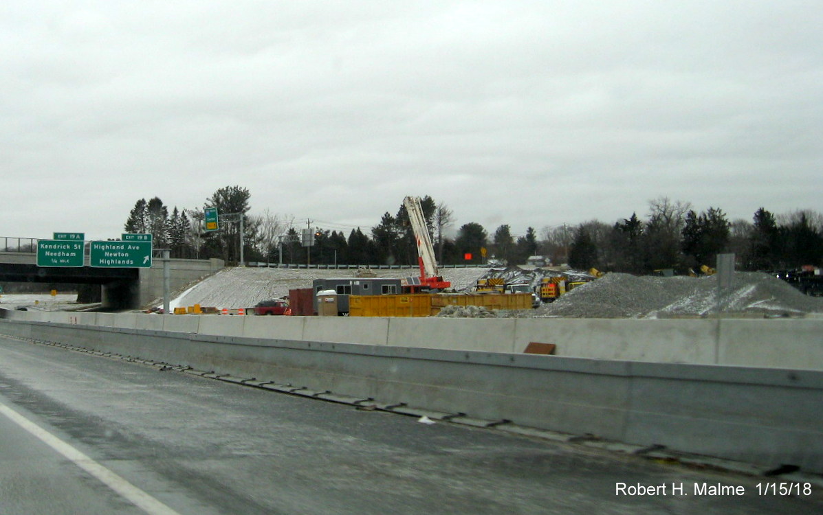 Image showing bridge construction work proceeding at I-95 South interchange with Highland Ave in Needham