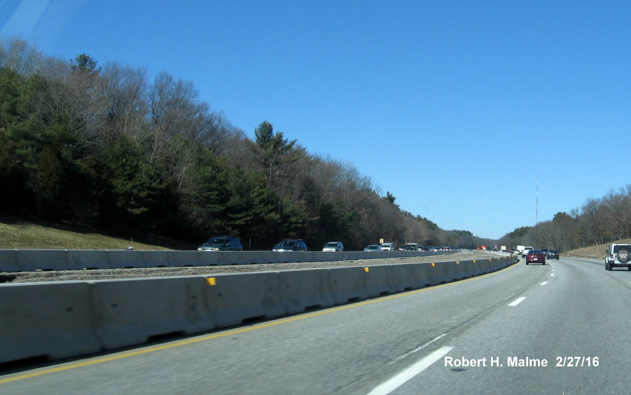 Image of median construction along I-95/128 in Needham