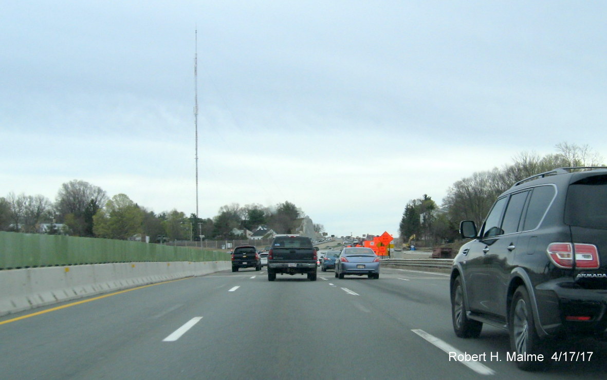 Image taken of construction on I-95 South in Wellesley as part of Add-A-Lane construction project