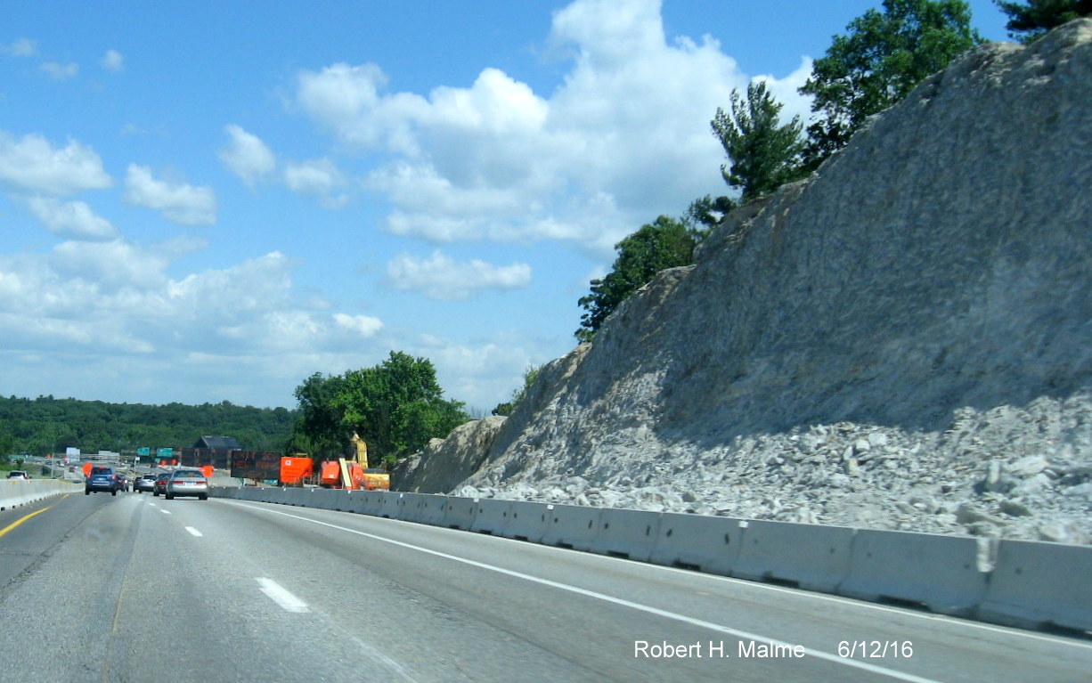 Image of rock clearing for new additional lane along I-95 North in Wellesley
