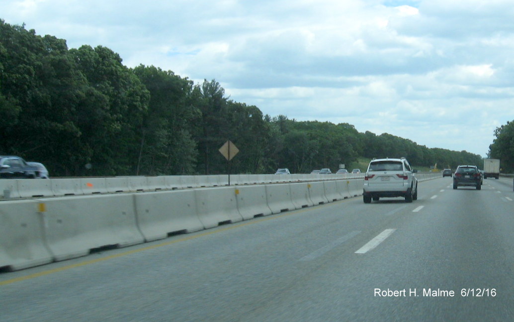 Image of median construction from I-95 South in Needham