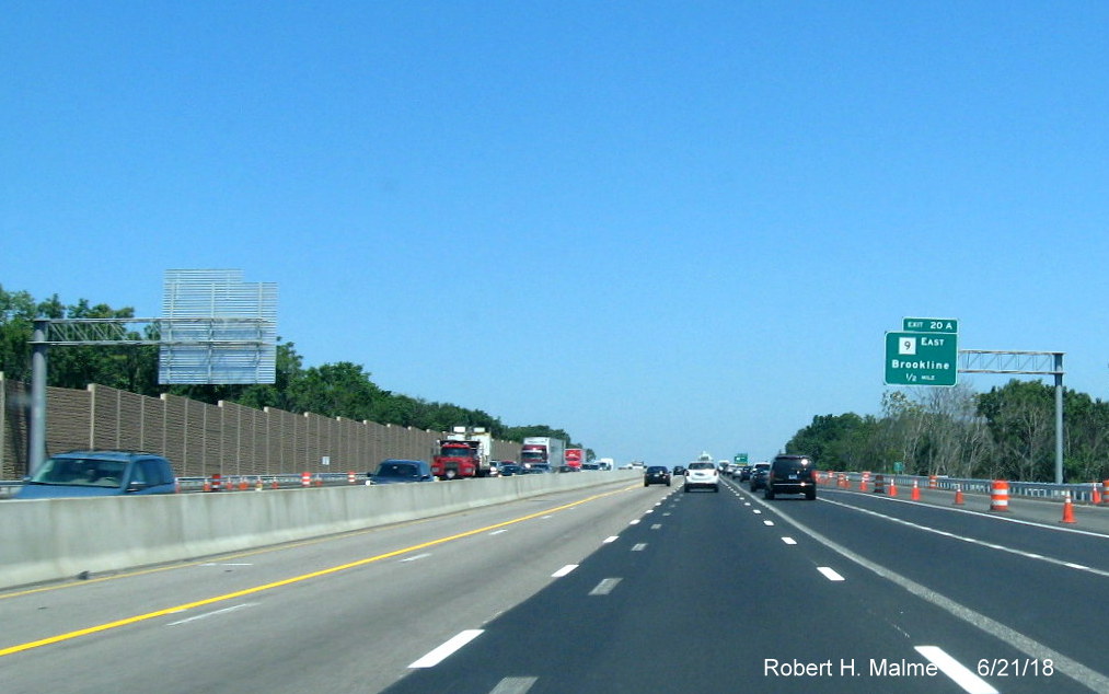 Image of incomplete pavement operation along I-95 North in Add-A-Lane Project work zone in Needham