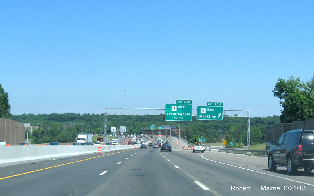 Image showing nearly complete bridge construction over MA 9 on I-95 North in Add-A-Lane Project work zone in Needham
