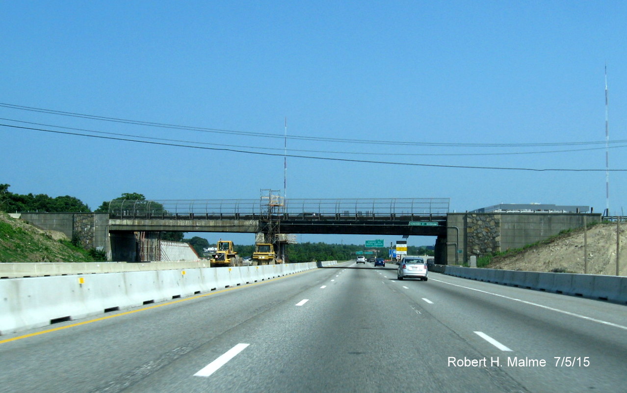 Image of bridge construction along I-95 North in Dedham