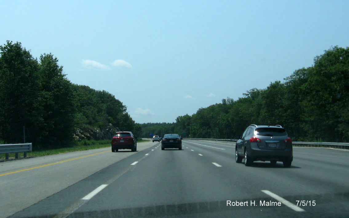 Image of completed section of I-95 South Add-a-lane project in Dedham
