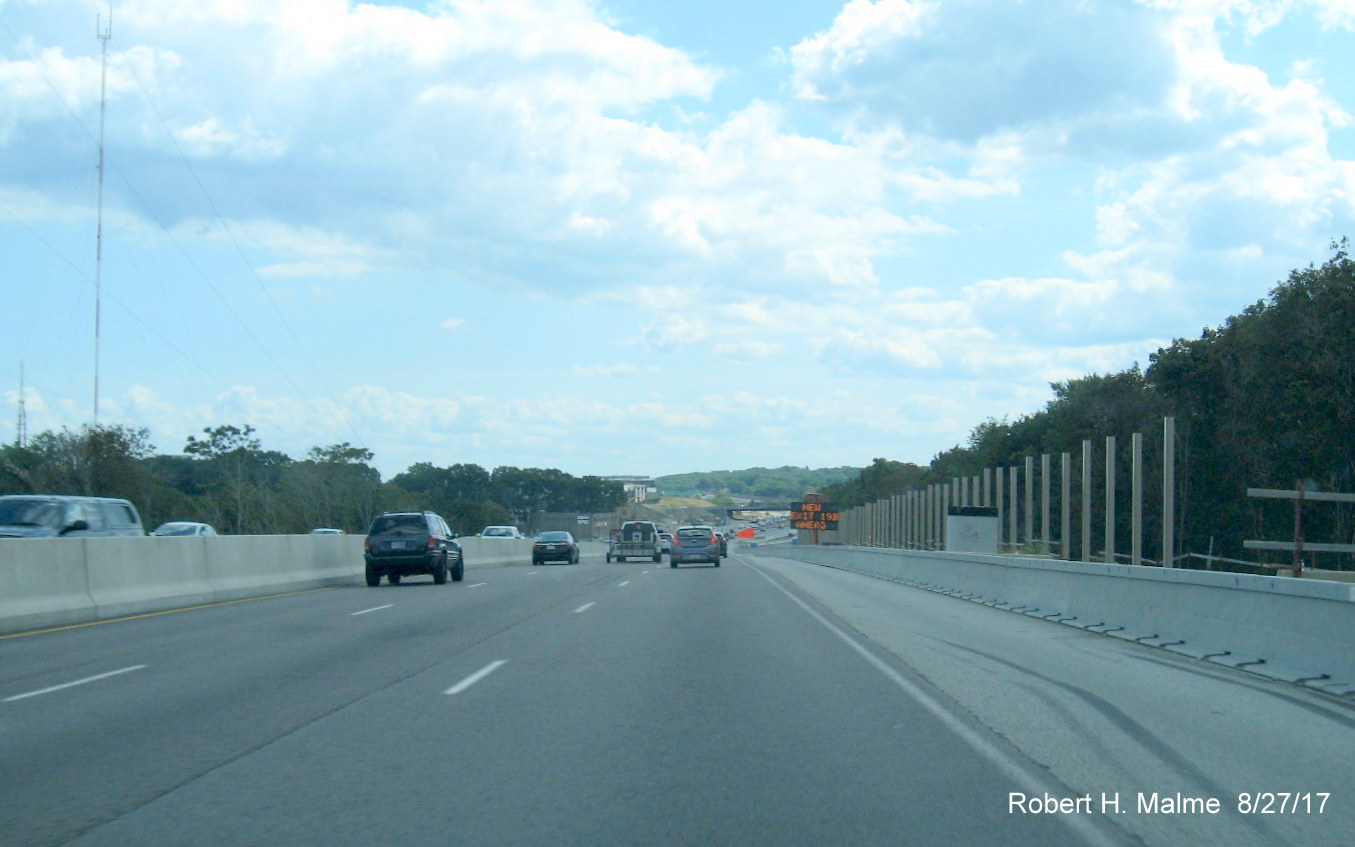 Image taken of view of Add-A-Lane Project construction from I-95 South in Needham