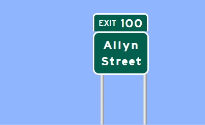 Image of I-95 Exit 100 sign plan in Mystic, Sign Maker Software, July 2026