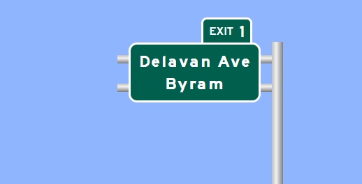 Image of I-95 Exit 1 sign plan in Greenwich, Sign Maker Software, July 2026