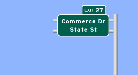 Image of I-95 North Exit 27 sign plan in Fairfield, Sign Maker Software, July 2026