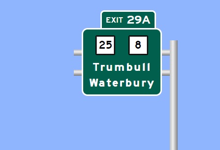 Image of I-95 North Exit 29A sign plan in Bridgeport, Sign Maker Software, July 2026