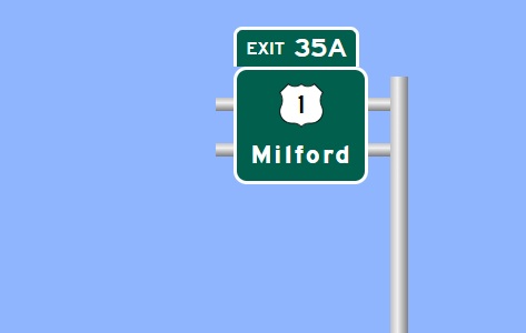 Image of I-95 North Exit 35A sign plan in Milford, Sign Maker Software, July 2026