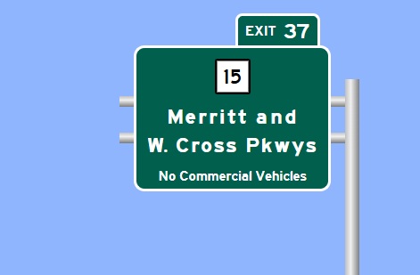 Image of I-95 South Exit 37 sign plan in Milford, Sign Maker Software, July 2026