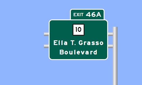 Image of I-95 Exit 46A sign plan in New Haven, Sign Maker Software, July 2026