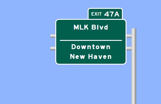 Image of I-95 Exit 47A sign plan in New Haven, Sign Maker Software, July 2026