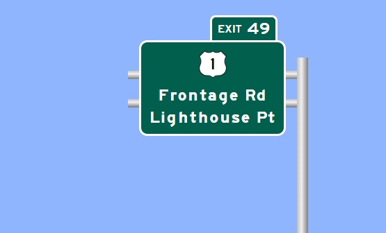 Image of I-95 Exit 49 sign plan in New Haven, Sign Maker Software, July 2026