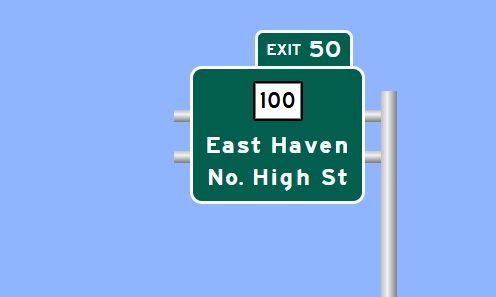Image of I-95 Exit 50 sign plan in East Haven, Sign Maker Software, July 2026