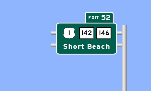 Image of I-95 Exit 52 sign plan in East Haven, Sign Maker Software, July 2026