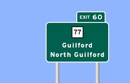 Image of I-95 Exit 60 sign plan in Guilford, Sign Maker Software, July 2026