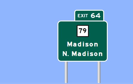 Image of I-95 Exit 64 sign plan in Madison, Sign Maker Software, July 2026