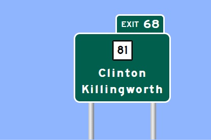 Image of I-95 Exit 68 sign plan in Clinton, Sign Maker Software, July 2026