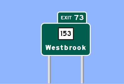 Image of I-95 Exit 73 sign plan in Westbrook, Sign Maker Software, July 2026