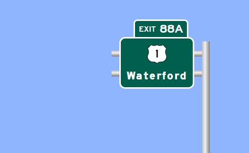 Image of North I-95 Exit 88A sign plan in Waterford, Sign Maker Software, July 2026