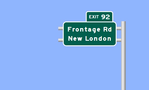 Image of I-95 North Exit 92 sign plan in New London, Sign Maker Software, July 2026