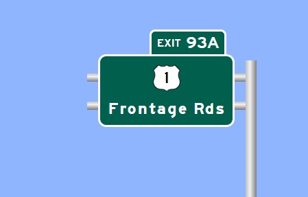 Image of I-95 South Exit 93A sign plan in New London, Sign Maker Software, July 2026