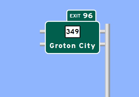 Image of I-95 Exit 96 sign plan in Groton, Sign Maker Software, July 2026