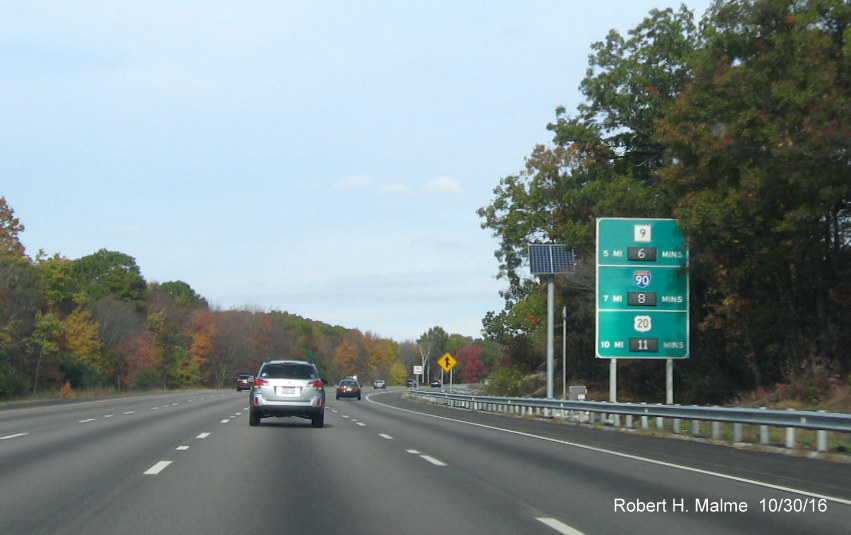 Image of newly place Real Time Traffic sign on I-95 North in Dedham