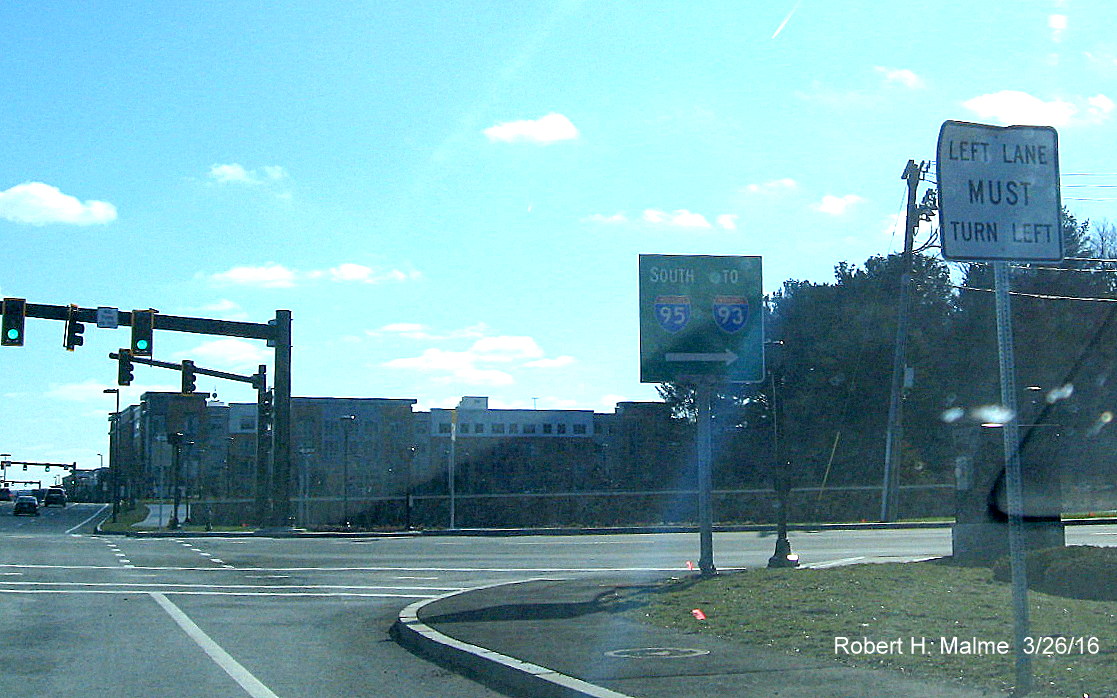 Image of I-95 guide sign at on-ramp from University Ave. in Westwood