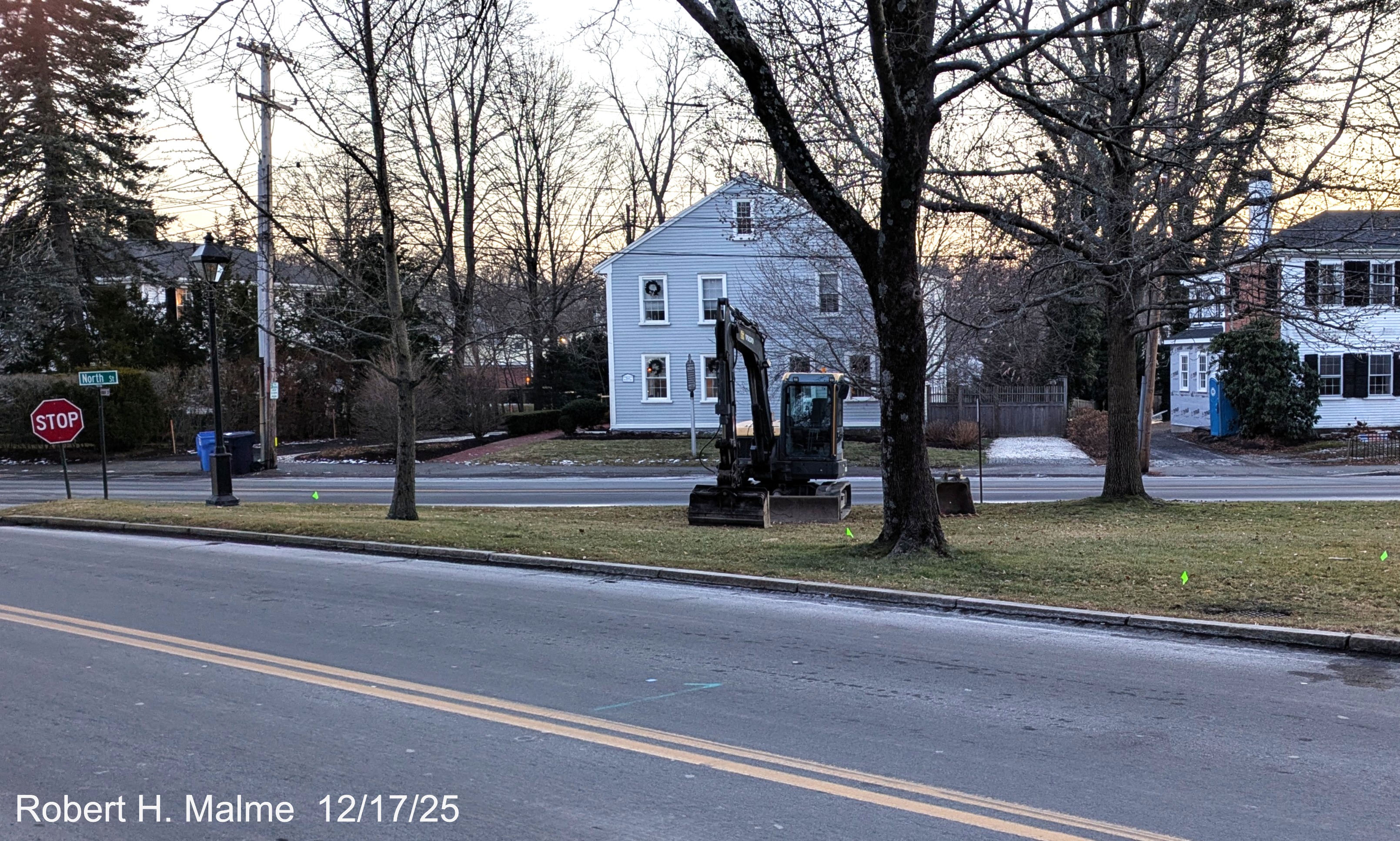Image of initial construction alongside North Street looking towards Fountain Square,
	December 2025
