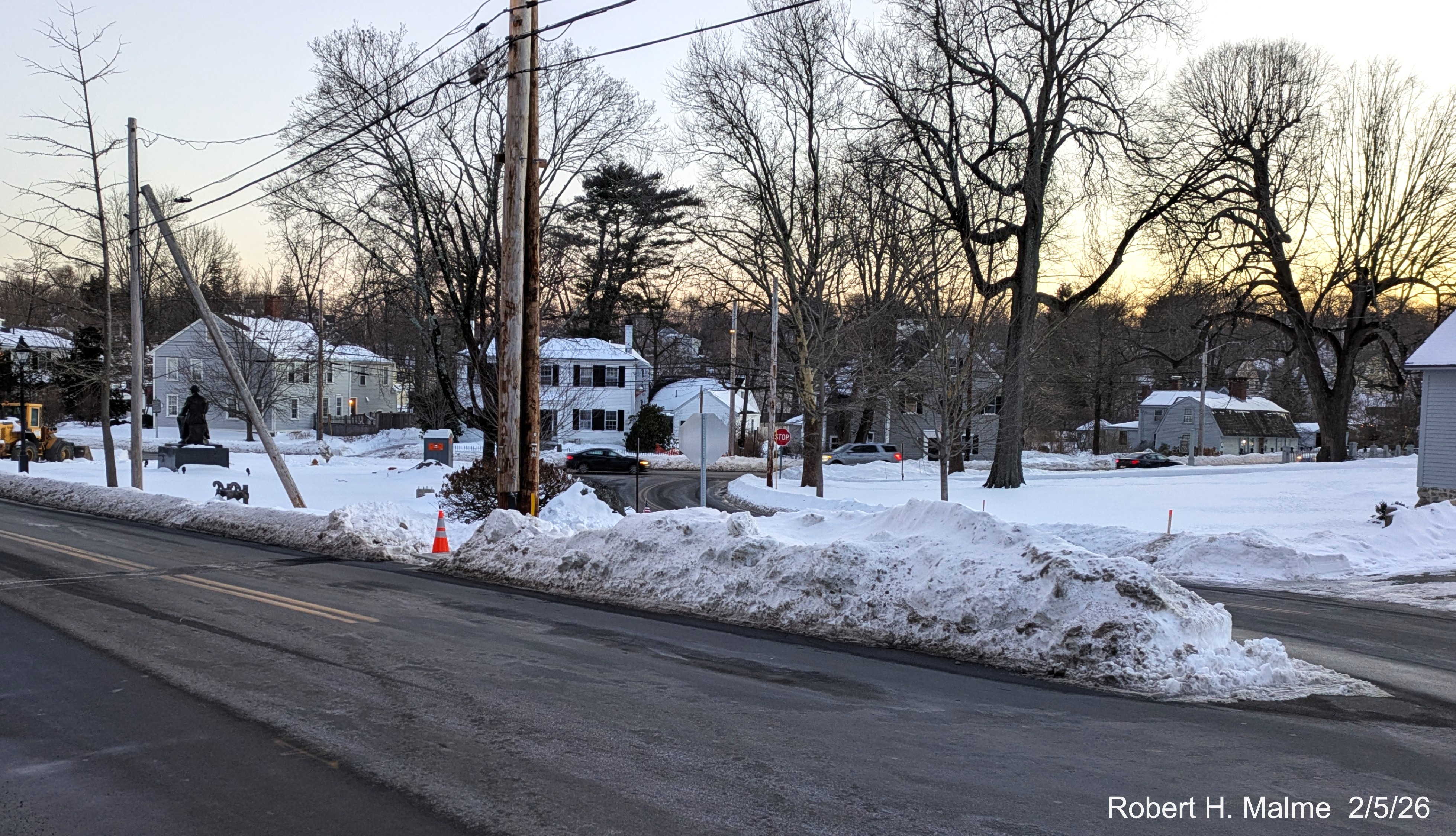 Image of construction alongside Lincoln Streets looking towards North
	Street, removal of trees having occured, January 2026