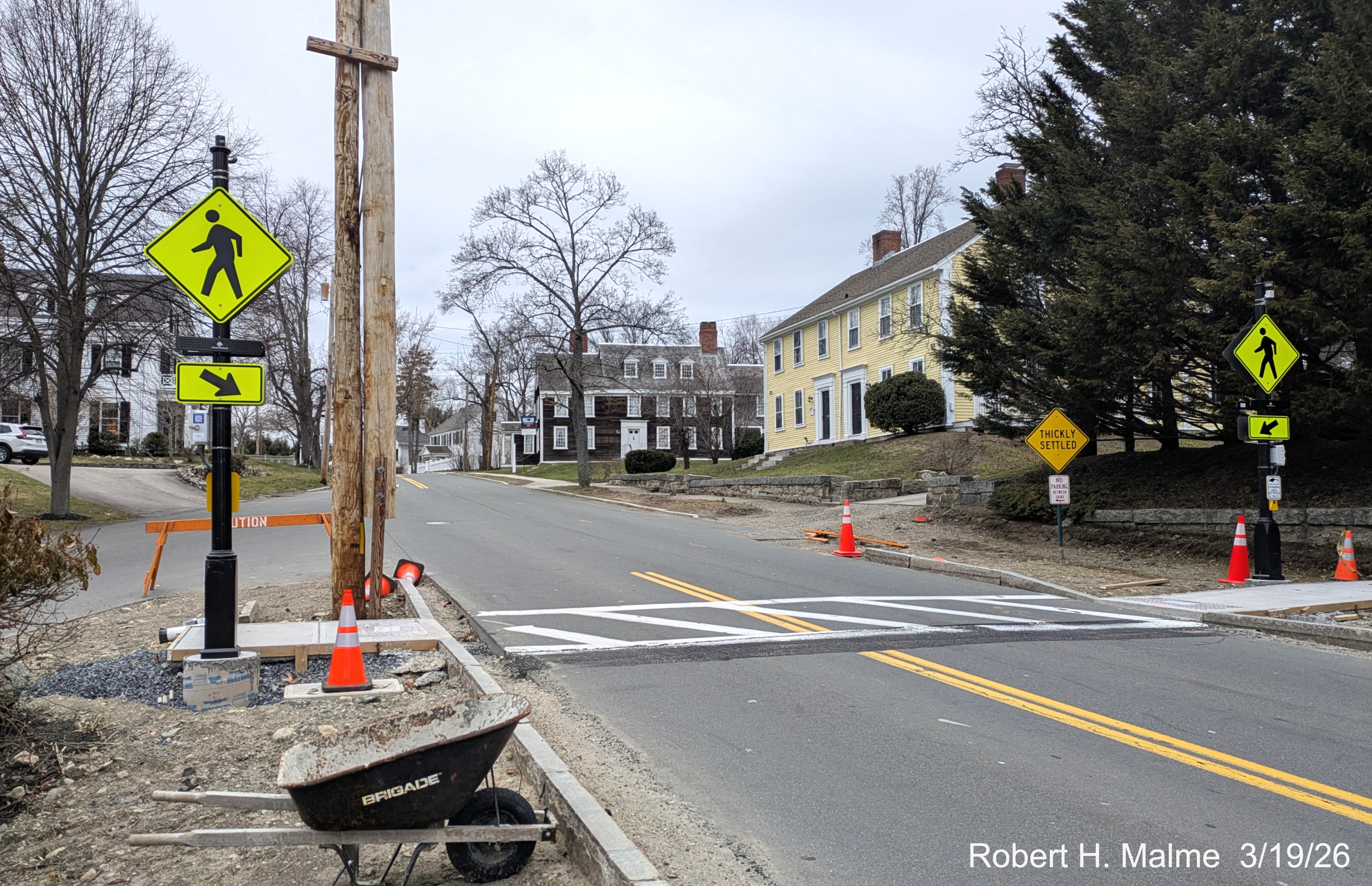 Image of new crosswalk from the Fountain Square side of Lincoln Street, March 2026