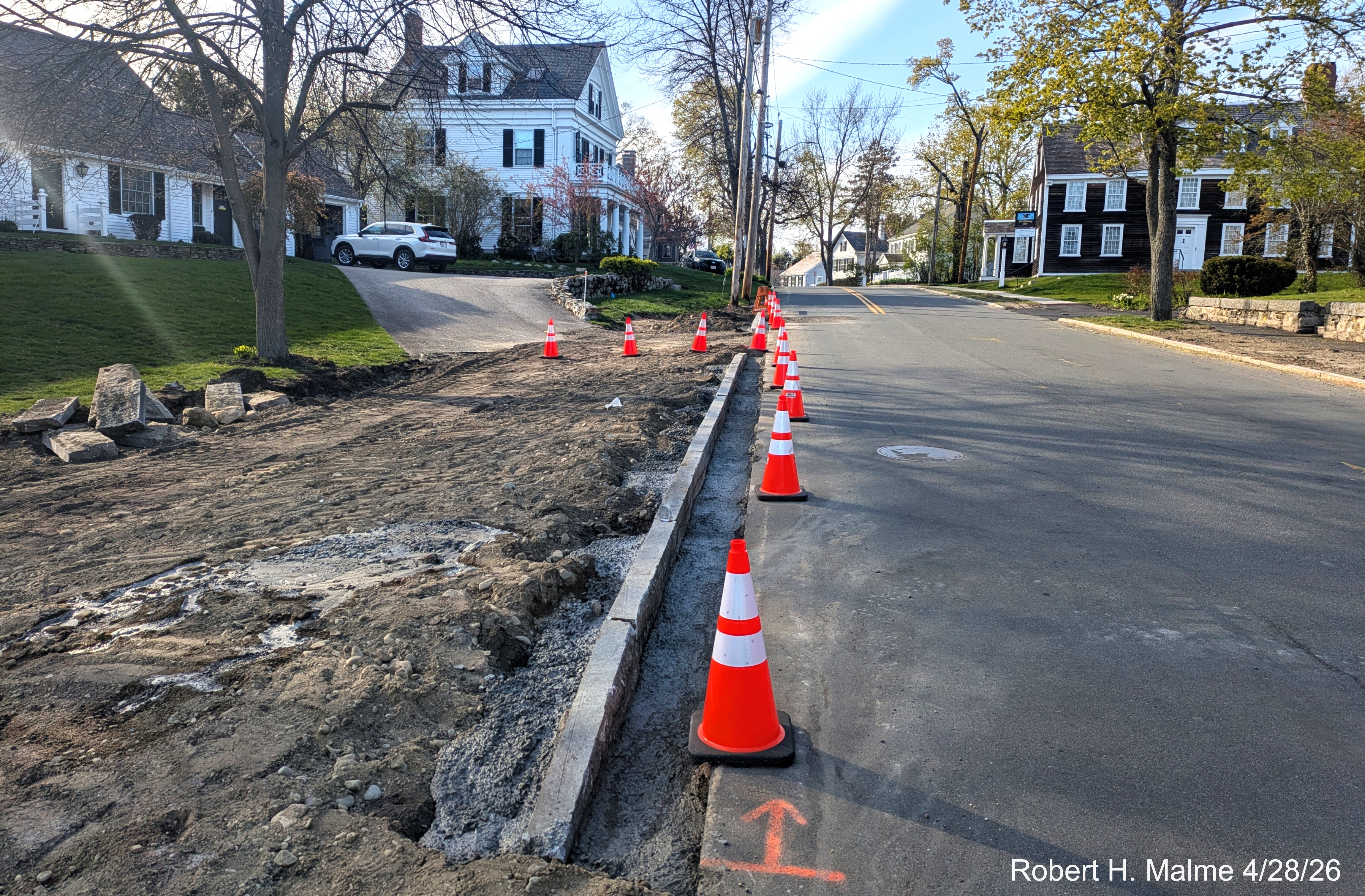 Image from North Street of construction along the former western leg of Lincoln Street,
	April 2026