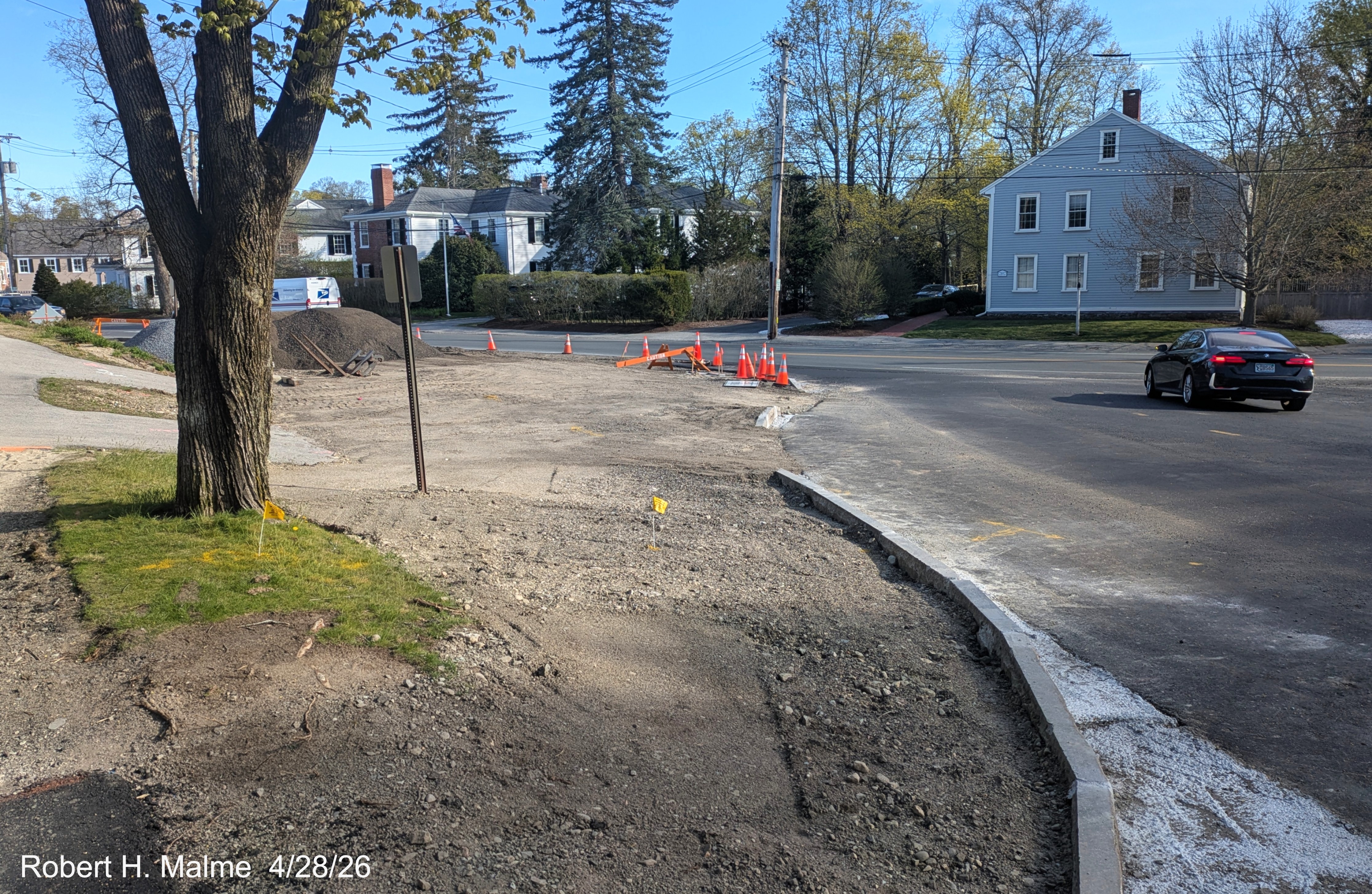 Image from the east side of Lincoln Street of construction at the intersection of 
	Lincoln and North Streets, April 2026