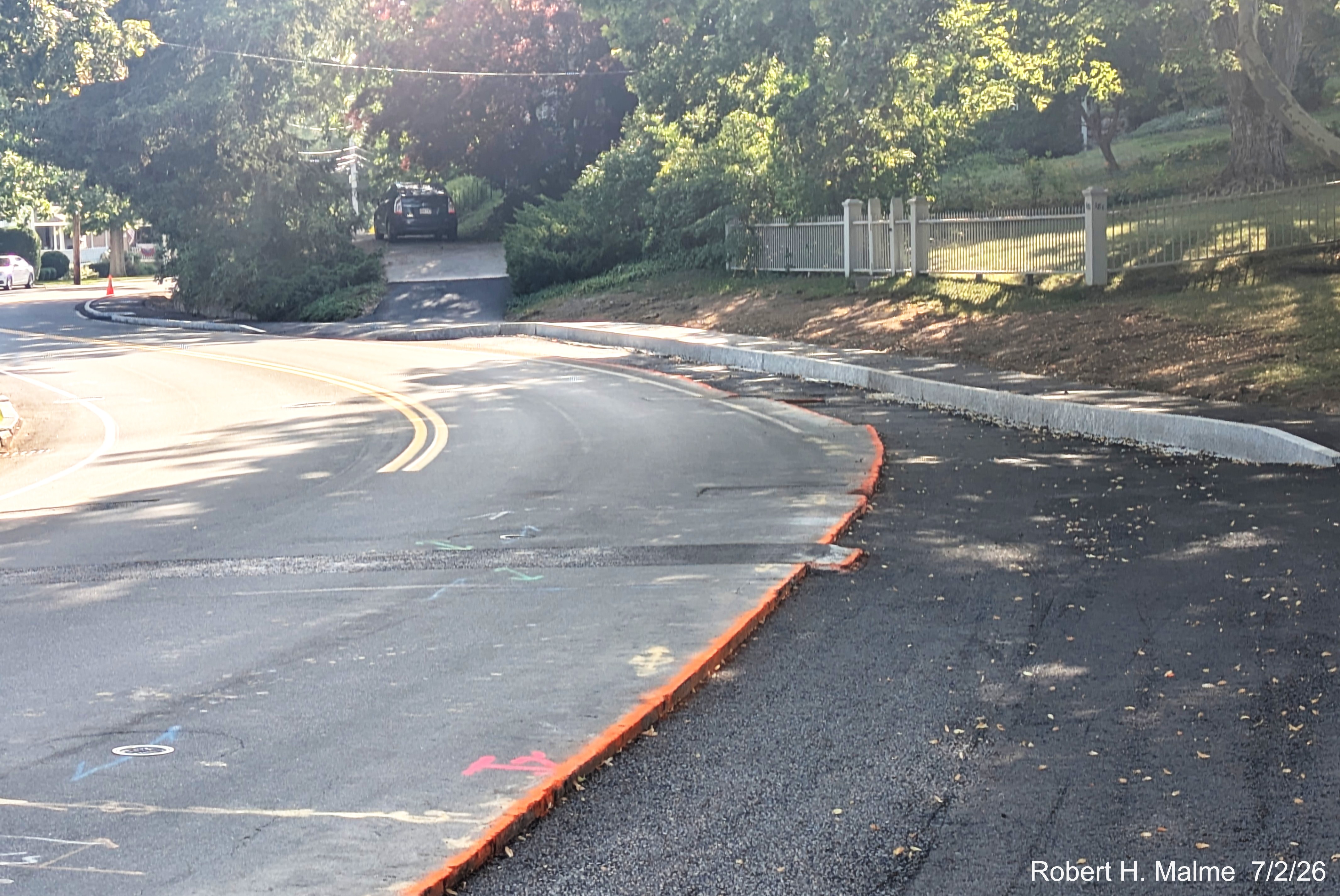 Image taken of new sidewalk being built along North Street in front of the
	Benjamin Lincoln House, July 2026