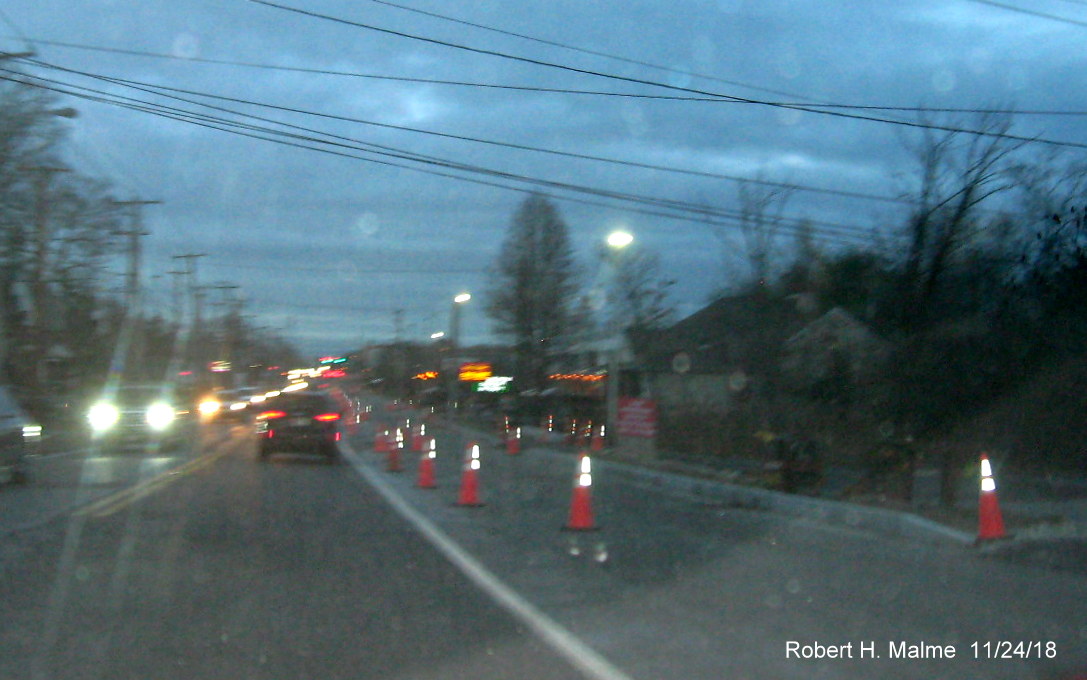 Image of paved future northbound lane in MA 18 widening project work area in Weymouth south of MA 58