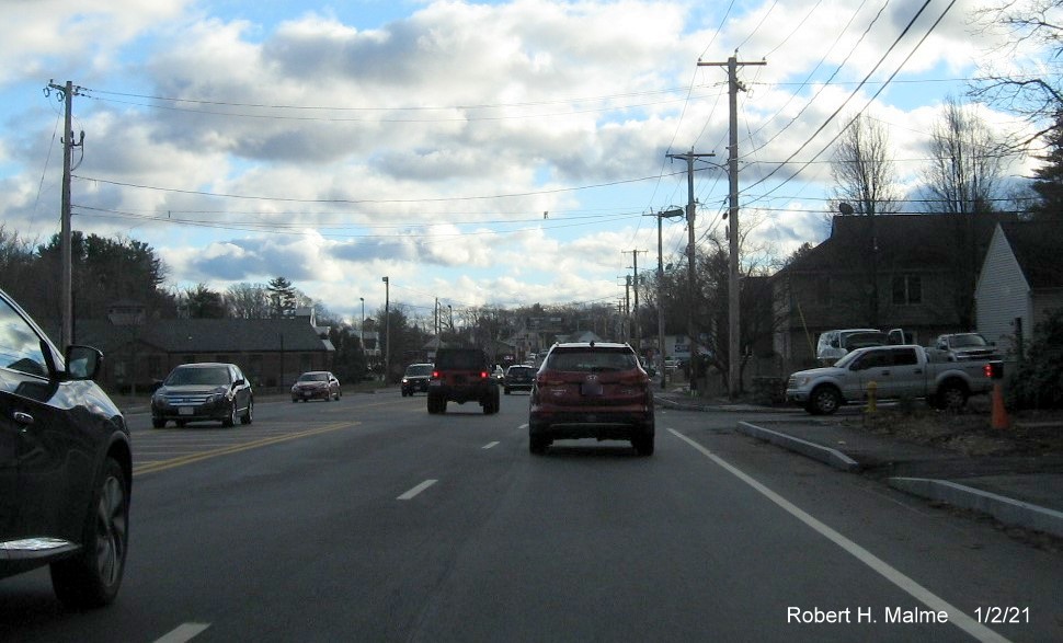 Image of widened 4-lane MA 18 southbound after MA 58 intersection in South Weymouth, January 2021