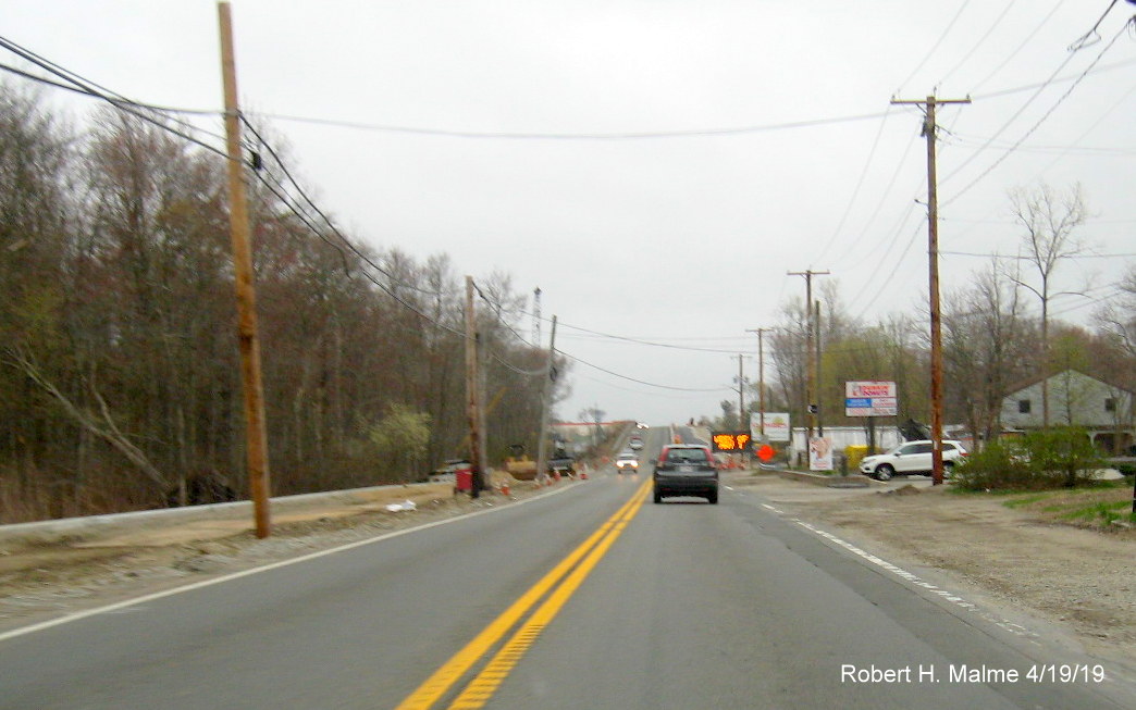 Image of MA 18 Widening Project just north of commuter rail bridge in Weymouth