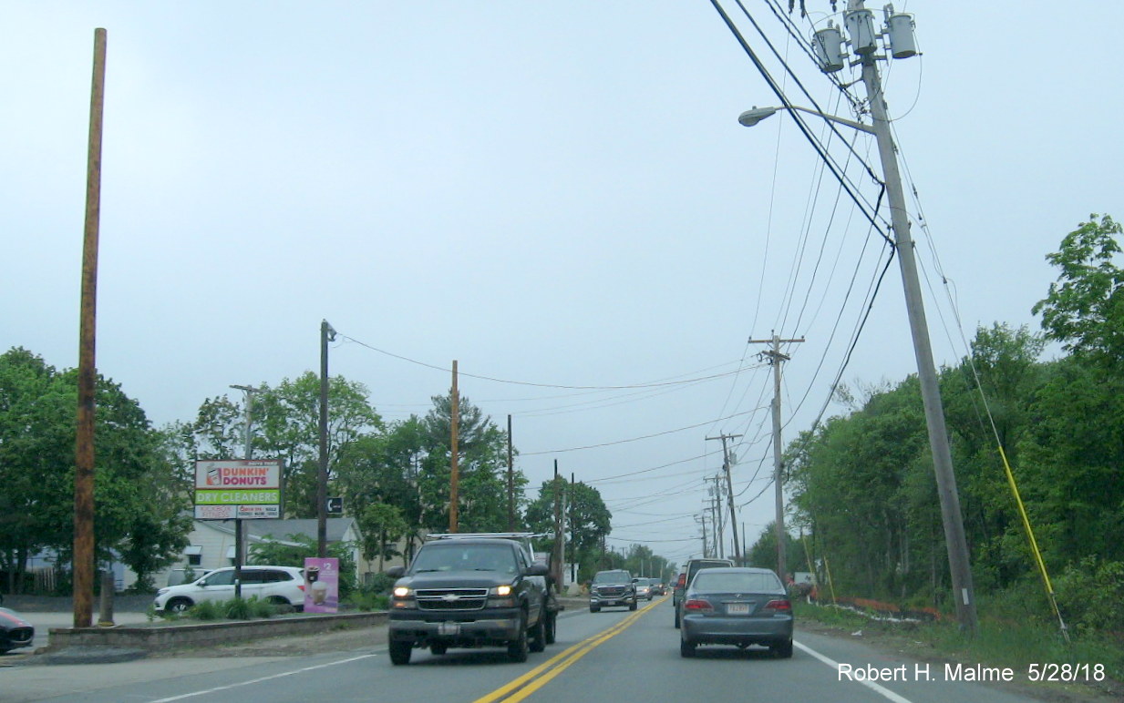 Image of MA 18 in widening project work zone in South Weymouth