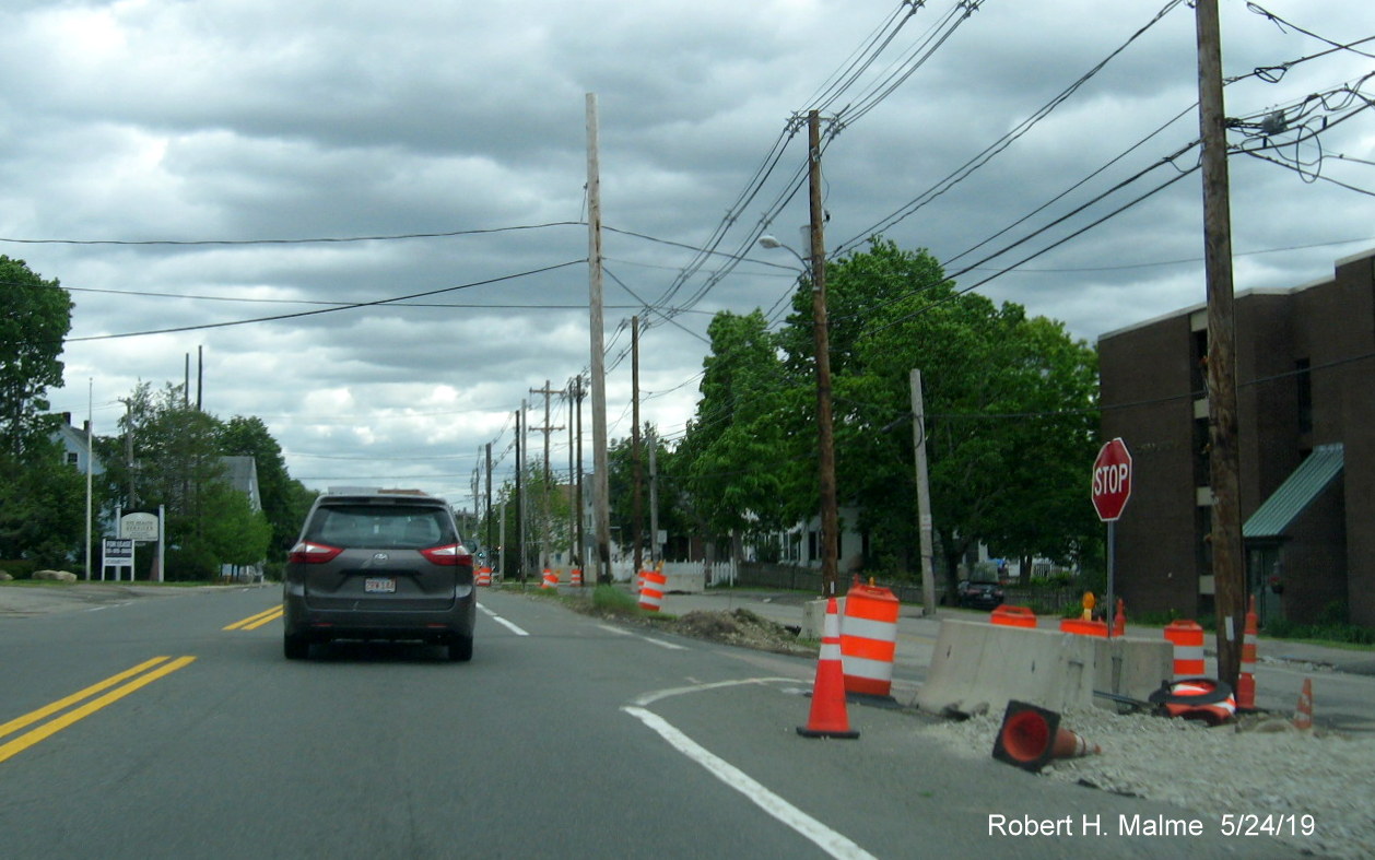 Image of construction along MA 18 South between Park Drive and South Shore Hospital in Weymouth