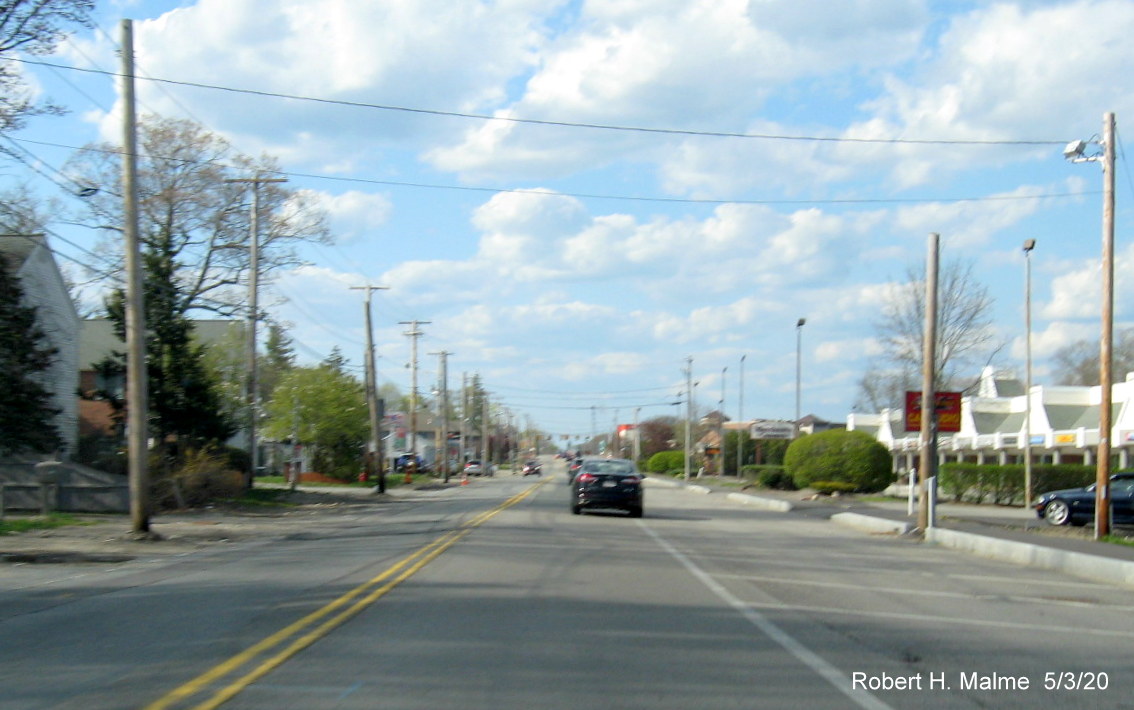 Image of lack of progress clearing future MA 18 South lane between Abington line and MA 58 intersection, May 2020