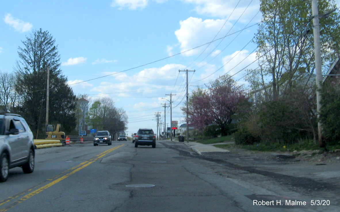 Image of widening project progress along MA 18 North approaching Middle Street in Weymouth, May 2020