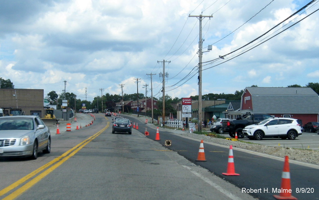 Image of newly paved future MA 18 North lanes in Abington as part of MA 18 widening project, August 2020