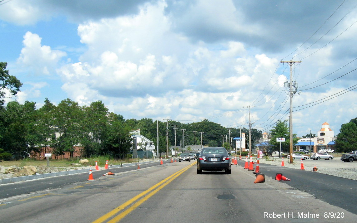 Image of newly paved future MA 18 North and South lanes in Abington as part of MA 18 widening project, August 2020