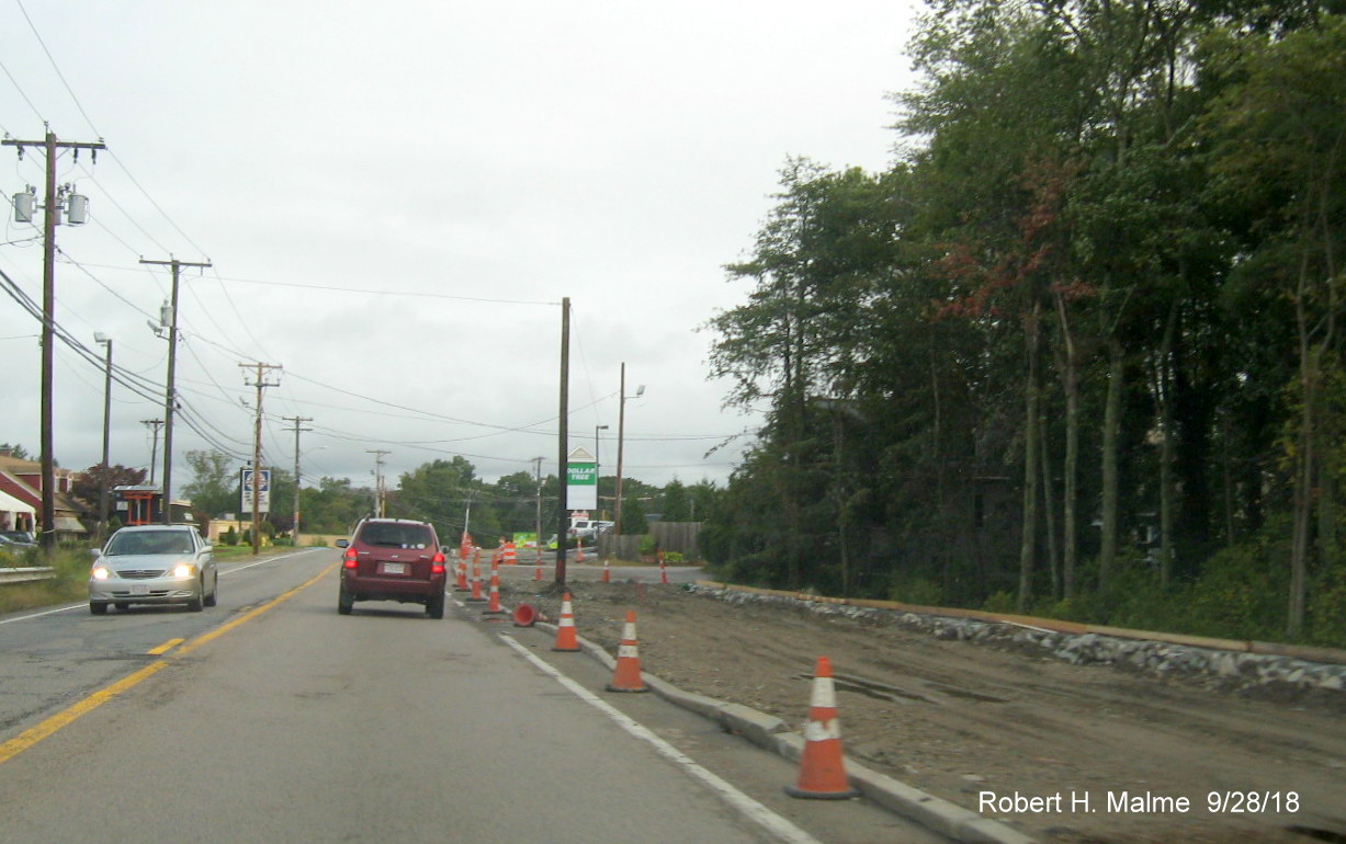 Image of widening along MA 18 Southbound lanes as part of widening project in Abington in Sept. 2018