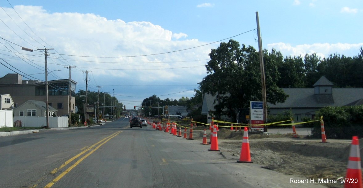 Image of MA 18 South widening construction in Weymouth prior to Shea Blvd, September 2020